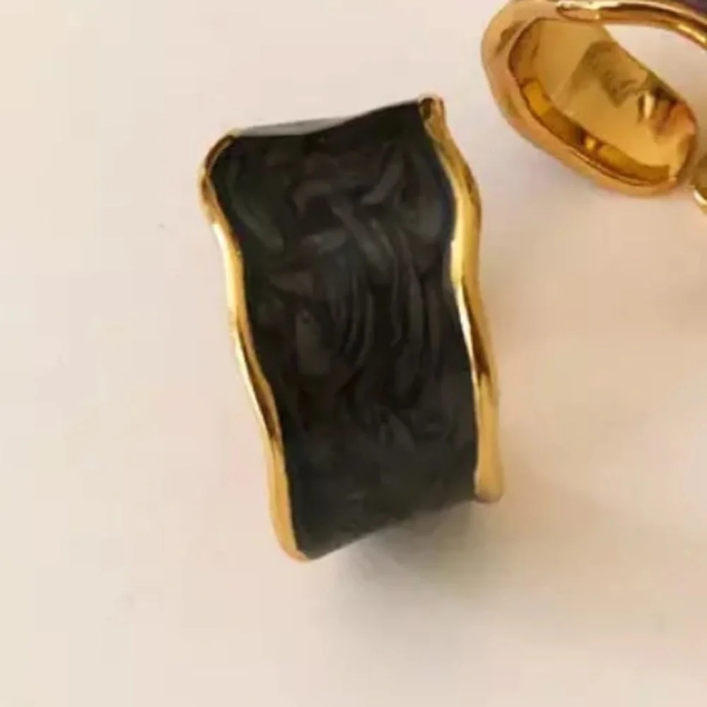 Re-stocked❗️new Black Enamel Ring 925 Stamped - Picture 4 of 7